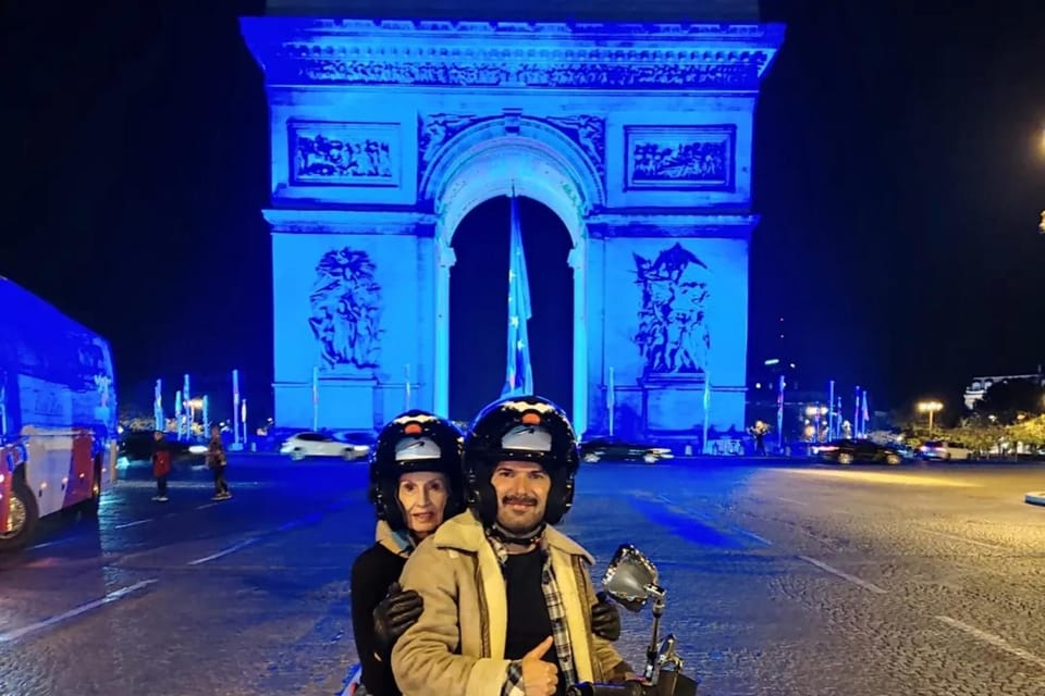 Paris by Motorcycle by Night - Landmarks and Hidden Gems