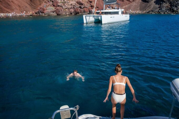 Santorini: Semi-Private Sailing Cruise up to 15pax - Departure and Return