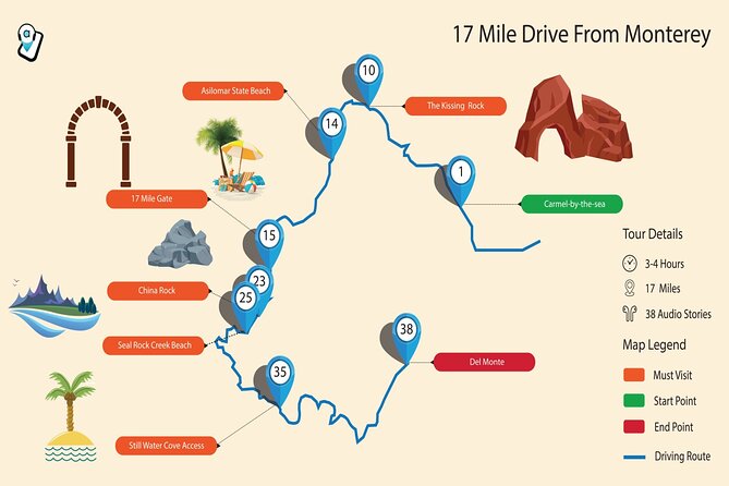 17-Mile Drive Self-Guided Audio Tour From Monterey & Carmel - Pricing and Booking Information