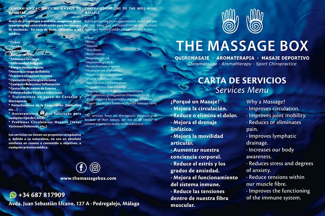 Chiromassage • Aromatherapy • Sport Massage - Additional Information