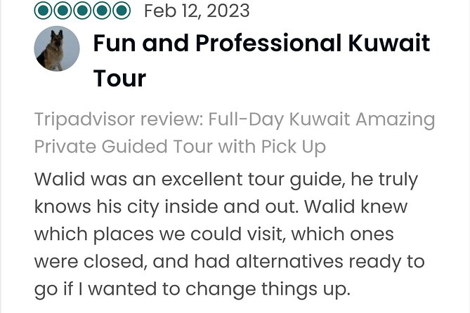 Kuwait Desert & City Half Day Private Tour Local Licensed Guide - Important Tour Information