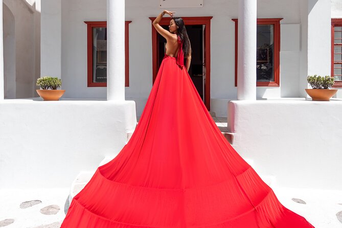 Private Flying Dress Photoshoot in Mikonos - Creating Lasting Memories
