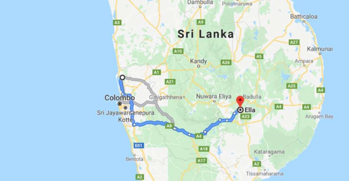 Colombo: Bandaranaike Airport to Ella Taxi Transfer - Good To Know