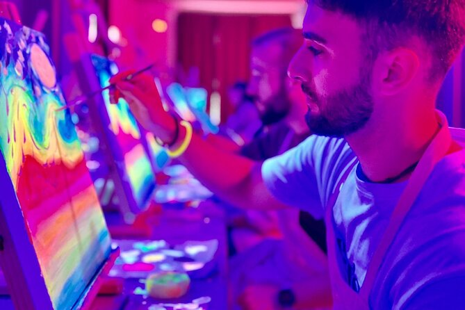 Paint a Neon Fluorescent Picture While Drinking Unlimited Wine - Overview of the Activity