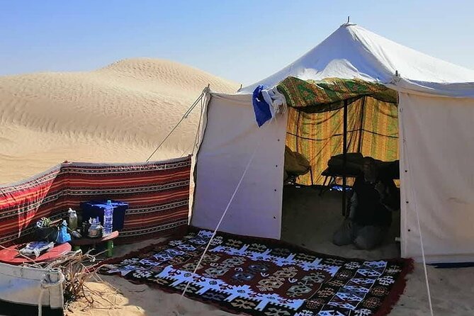 2 Days Tour to Douz & Ksar Ghilan Oasis. and an Overnight in the Sahara Under Bedouin Tent .. Dinner in the Camp, Private Jeep – With English Speaking Guide.