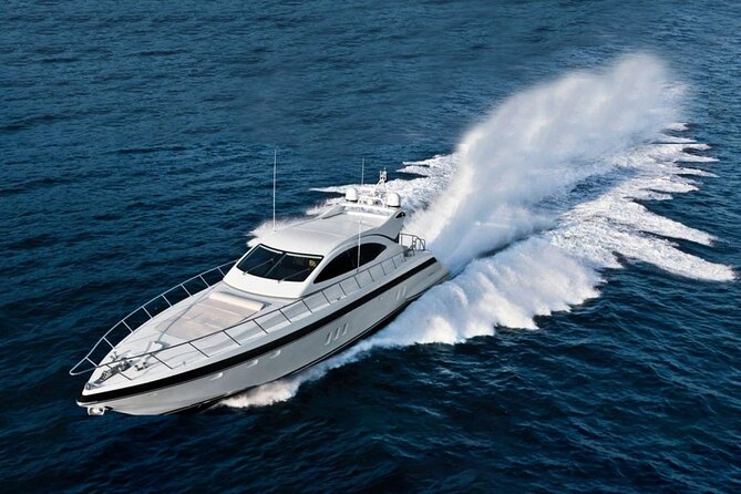8 Hour Private Yacht Cruise in Delos Rhenia Mykonos Mangusta 72
