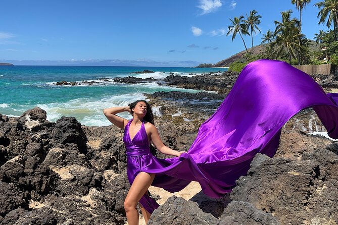 Flying Dress Photo Shoot in Maui
