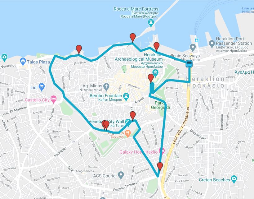 Heraklion: Hop-on Hop-off Open Top Bus Sightseeing Tour