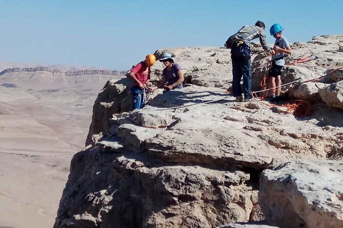 Rappelling Down the Ramon Crater Cliff