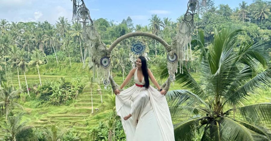 Ubud Zipline Swing SkyBike in Bali Rice Terrace Private Tour
