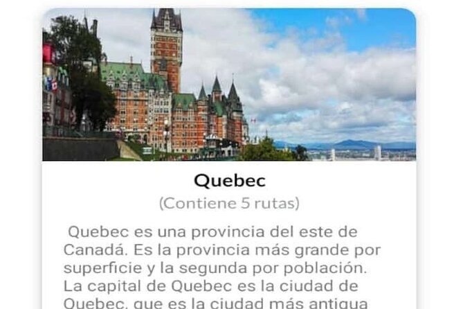 APP Self-Guided Tours Quebec With Audioguide - Tour Details