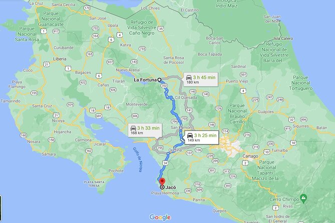 Private Shuttle From La Fortuna to Jacó Beach - Inclusions of the Shuttle