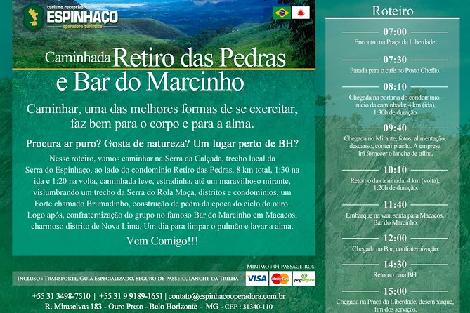 Retiro Das Pedras Walk and Marcinhos Bar - Inclusions