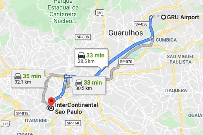 Taxi Transfer Executive GRU Airport X Intercontinental Sao Paulo - Meeting and Pickup
