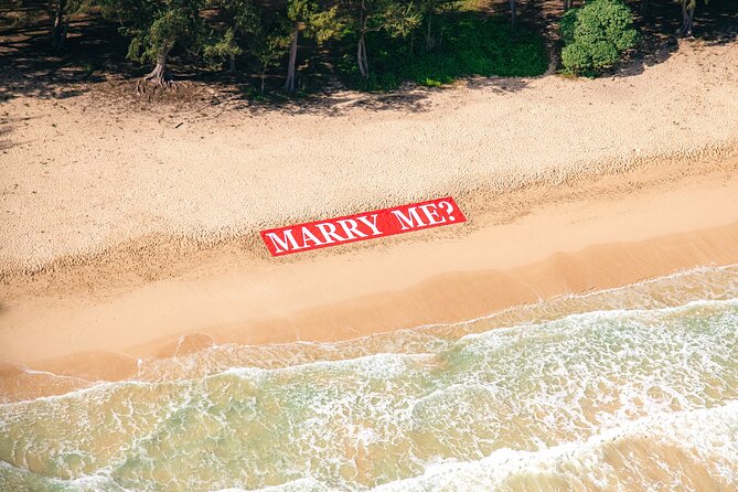 Marry Me Banner on the Beach - Helicopter Proposal Flight - Meeting Point and Logistics