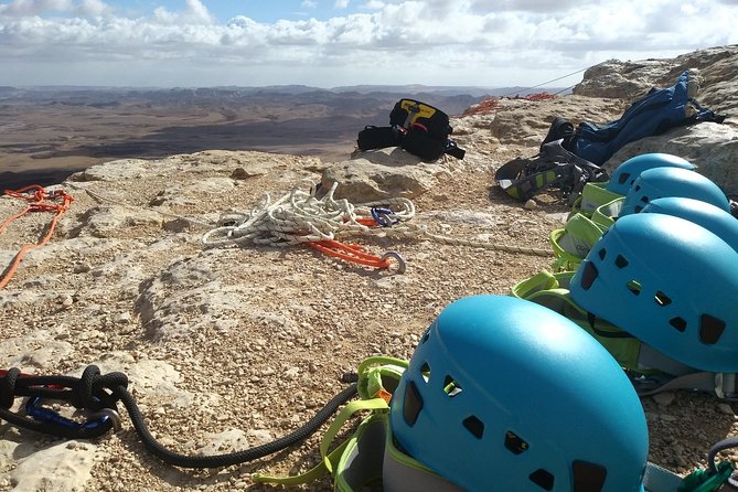 Rappelling Down the Ramon Crater Cliff - Professional Guidance and Instruction