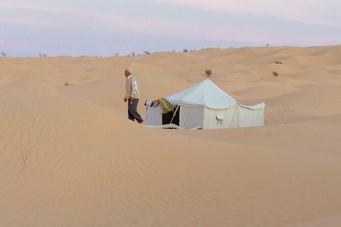 2 Days Tour to Douz & Ksar Ghilan Oasis. and an Overnight in the Sahara Under Bedouin Tent .. Dinner in the Camp, Private Jeep - With English Speaking Guide. - Accessibility and Participation