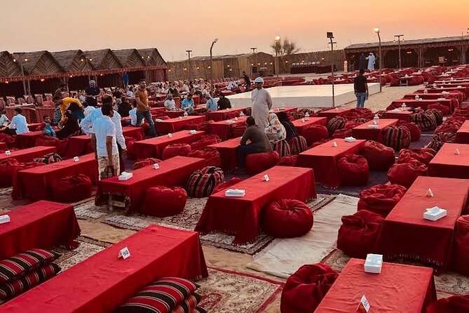 Dubai: Red Dunes Desert Safari Premium BBQ Dinner Camel Sandboard - Safety and Health Considerations