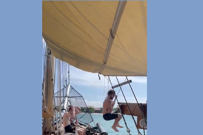 Playa Blanca in Baru Island, Colombia Pirate Adventure+Drinks - Relaxing on the Sun Deck