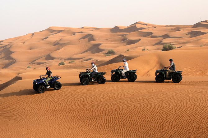 Dubai Morning Quad Bike With Sandboarding and Camel Ride - Quad Biking Adventure