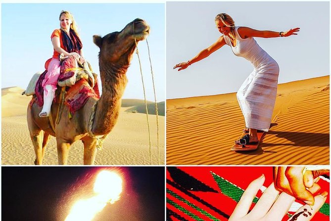 Arabian Desert Safari With BBQ Dinner Camel Ride, Sand Boarding - Evening Entertainment