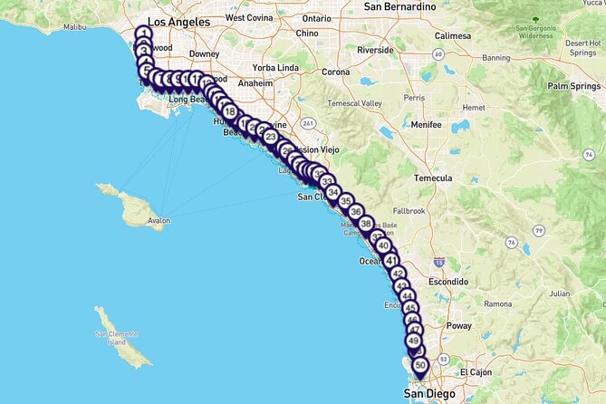 Pacific Coast Highway Smartphone Driving Tour Between LA & San Diego - Exploring Scenic Highlights