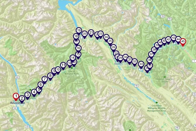 Smartphone Audio Driving Tour Between Lake Louise and Revelstoke - Connectivity and Technical Issues