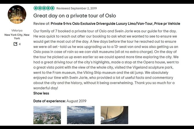 7 Hours Private Limousine Tour Combined Oslo & Tyrifjord Including the Twist - Explore Oslo and Tyrifjord