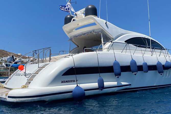 8 Hour Private Yacht Cruise in Delos Rhenia Mykonos Mangusta 72 - Booking and Cancellation