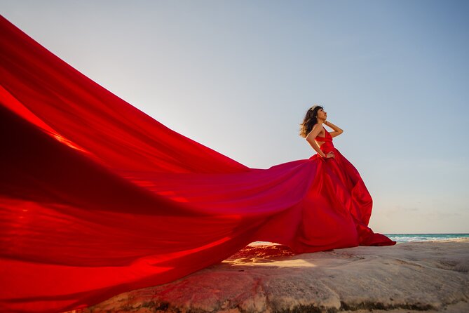 Flying Dress Photoshoot Cancun - Photographers Background