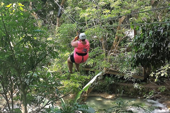 Falls Flyer Zipline and Dunns River Falls Adventure Tour From Runaway Bay - Thrilling Zipline Adventure
