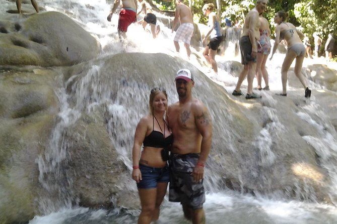 Falmouth Shore Excursion Blue Hole and Dunns River Falls Combo - Climbing Dunns River Falls