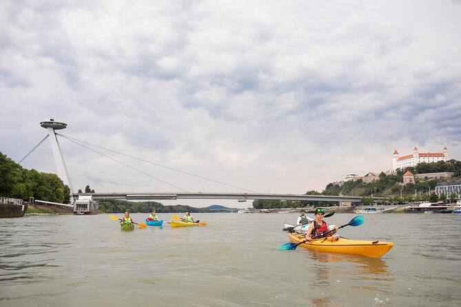 Kayaking on Danube Close to the City Center