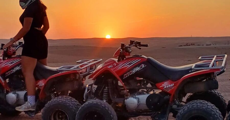 Marrakech: Agafay Desert Sunset Quad Tour With Dinner & Show