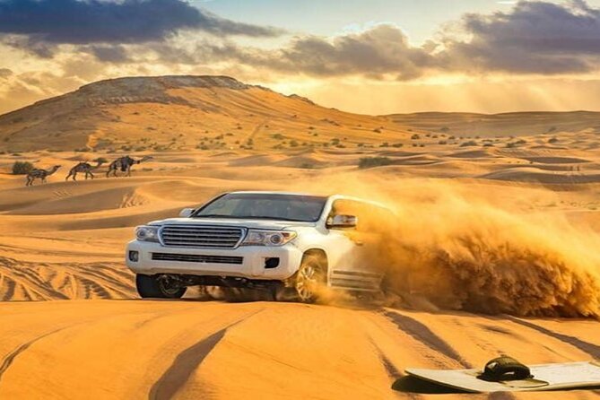 Dubai Desert Safari With Dune Bashing, Camel Rides & BBQ Dinner