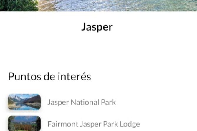 Jasper Self-Guided Routes APP With Audio Guide
