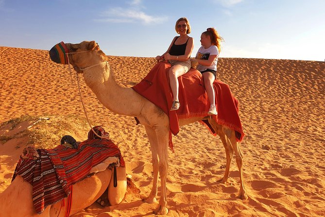 Morning Desert Safari With 4×4 Dune Bashing, Camel Ride and Sandboarding