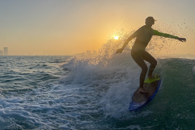 Private Wakesurfing or Wakeboarding Along Dohas Skyline