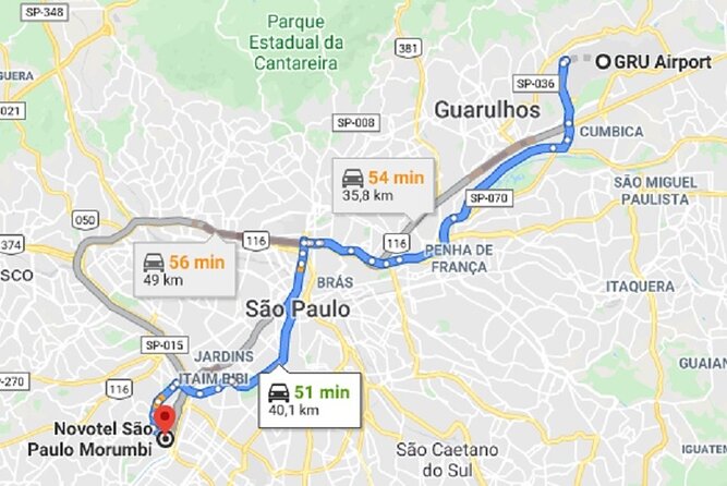 Taxi Transfer Executive GRU Airport X Novotel Sao Paulo Morumbi