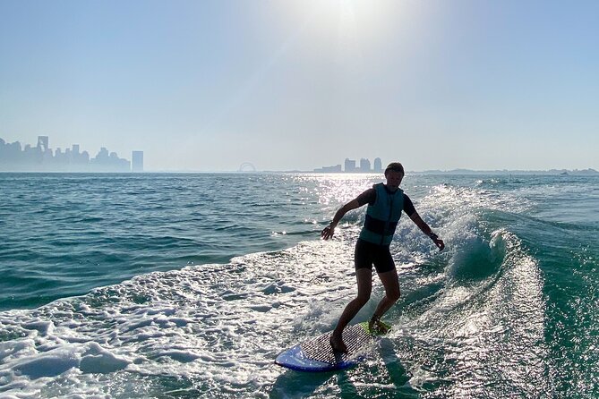 Private Wakesurfing or Wakeboarding Along Dohas Skyline - What to Expect