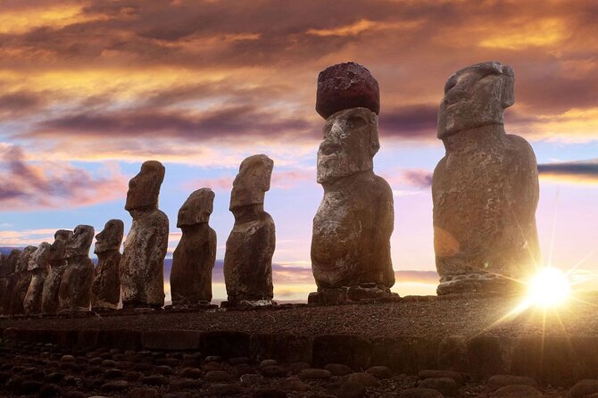 Sunrise in Tongariki on Easter Island Rapa Nui - Logistics and Transportation