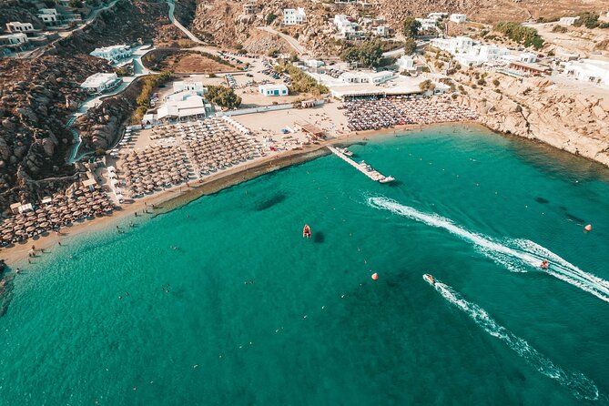 Super Paradise Beach Mykonos Seaside Sunbed (5th Row and Back) - Meeting Point and Pickup Details