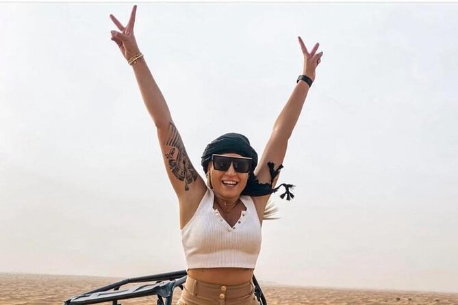 Premium Desert Safari With Dune Buggy Camel Ride BBQ Dinner - Sand Boarding and Photo Stop