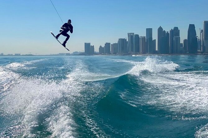 Private Wakesurfing or Wakeboarding Along Dohas Skyline - Equipment Provided