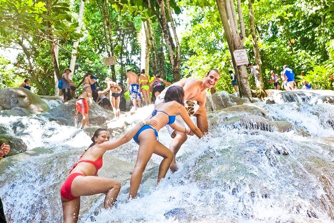 Dunns River Falls and Luminous Lagoon Guided Tour From Grand Palladium - Dunns River Falls Experience