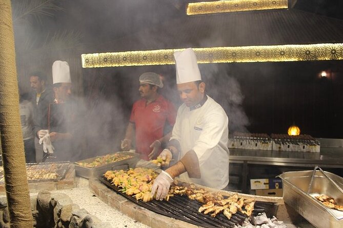 Evening Desert Safari:Dune Bashing, Camel Ride, Live Shows, BBQ Dinner & More - Delicious BBQ Dinner