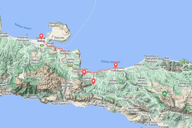 From Elounda: Chania - Rethymno - Argiroupolis - Kournas Lake - Private Transportation and Concierge Support