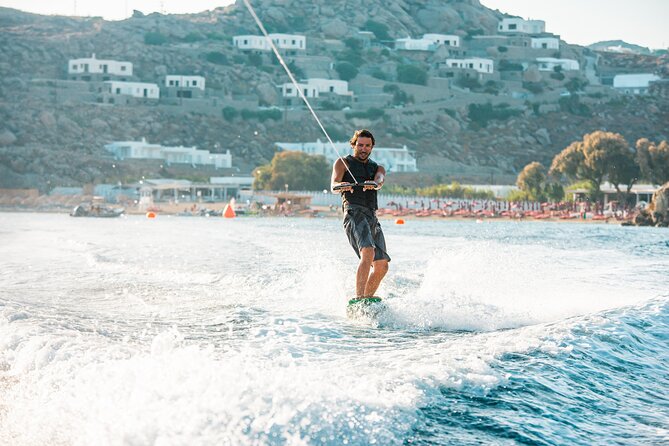 Mykonos Private Wakeboarding Adventure in Super Paradise Beach - Pickup and Meeting