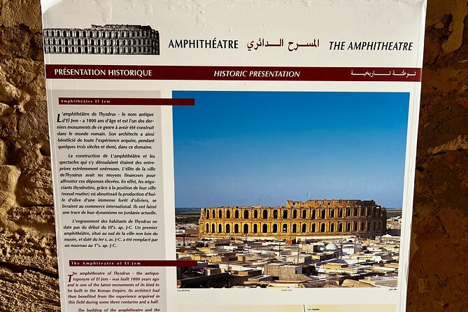 Private Half Day Tour to Roman Coliseum EL JEM From Monastir - Duration and Accessibility
