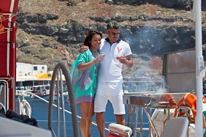Santorini Cruise on Catamaran With BBQ & Open Bar - Dining and Catering